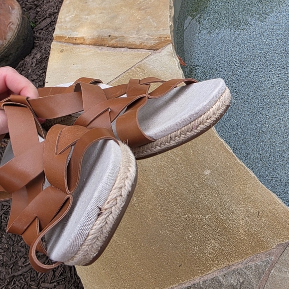 Cole Haan Women's Crystal Slingback Espadrille Wedge Sandals Brown Size 9,5B - Picture 5 of 14